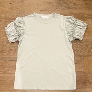 Rebecca Taylor | Light Green Ruffle Puff Sleeve Tee